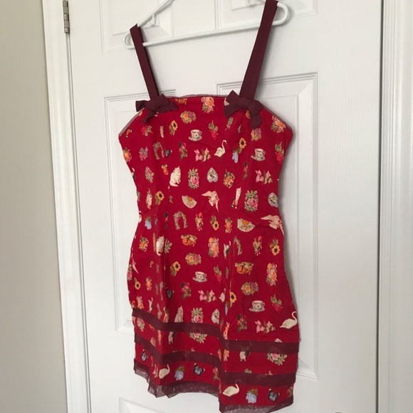 NWT Kimchi Blue Lyla Bow Detail Mini Dress Bow L Black Red Urban Outfitters - Picture 4 of 15